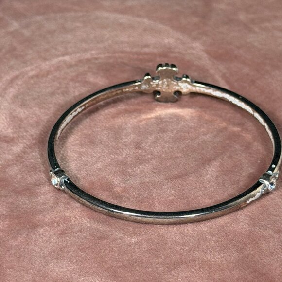 Brighton Silver-Tone Cross & Crystal Bangle Bracelet - Picture 8 of 12